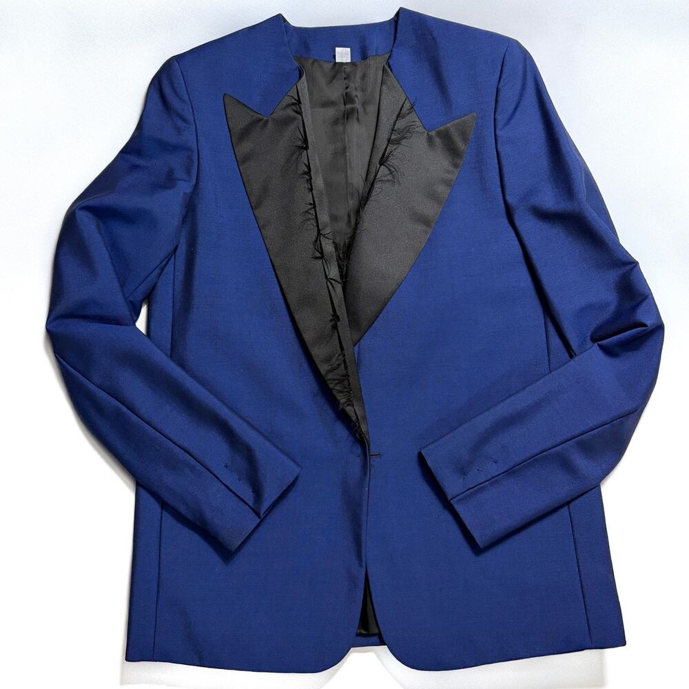 ACNE STUDIOS Cast Shark Tuxedo Blazer Wool Mohair Midnight Blue EU 36 US 4